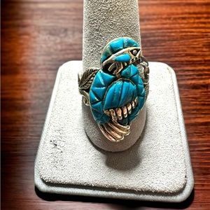 Native Sterling Silver Turquoise Bird Ring